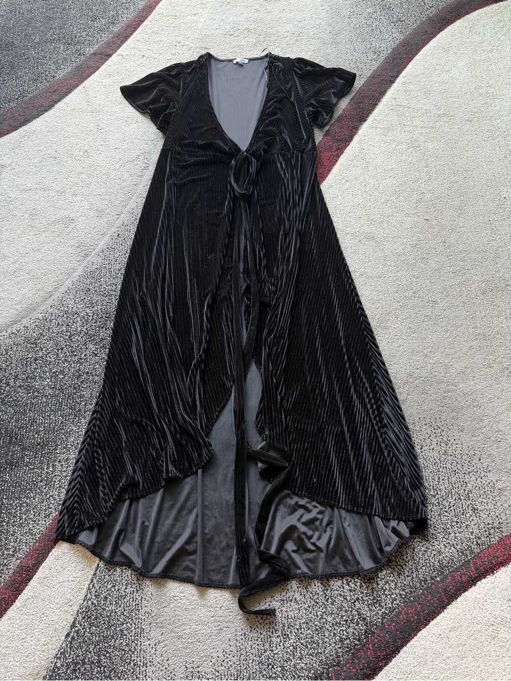 Baltic Born Black Velvet Jada Wrap MIDI Dress